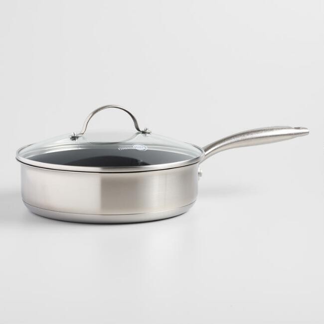 silver Milk pan with lid