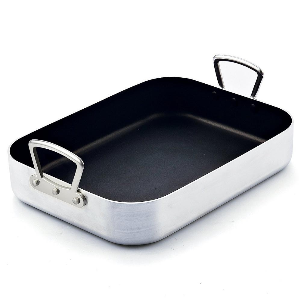 silver-black coated roasting-pan